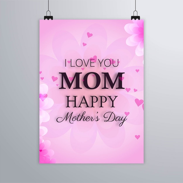 Pink mothers day template
