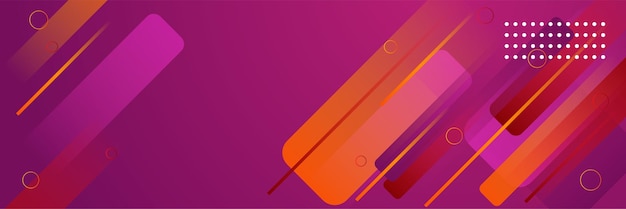 Premium Vector | Pink orange geometric banner background. vector