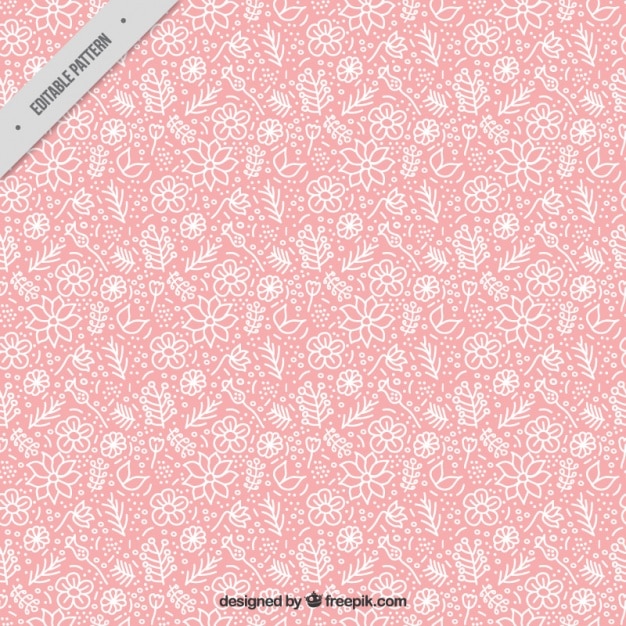 Pink pattern of white flowers