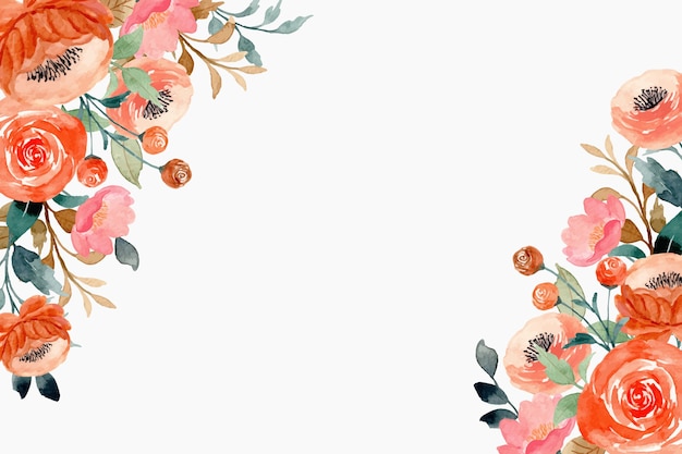 Premium Vector Pink Peach Flower Background With Watercolor