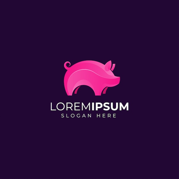 Premium Vector | Pink pig logo