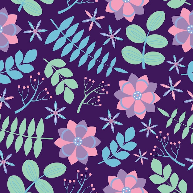 Premium Vector | Pink and purple flowers background