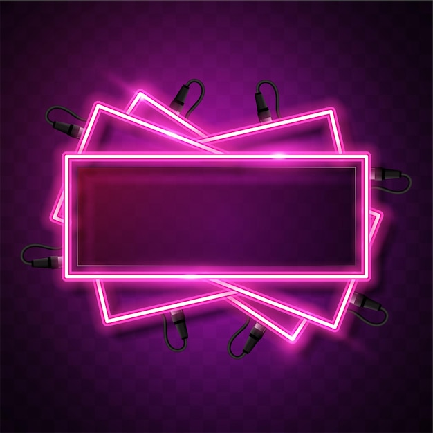 Premium Vector Pink Rectangle Neon Banner