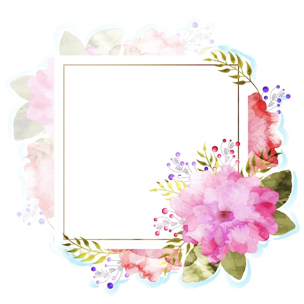 Download Premium Vector | Pink and red watercolor flowers decorated ...