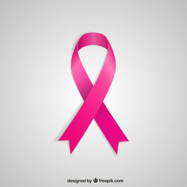 Pink ribbon for breast cancer Free Vector