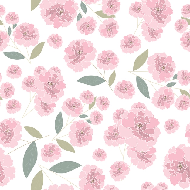 Premium Vector Pink Rose Seamless Pattern