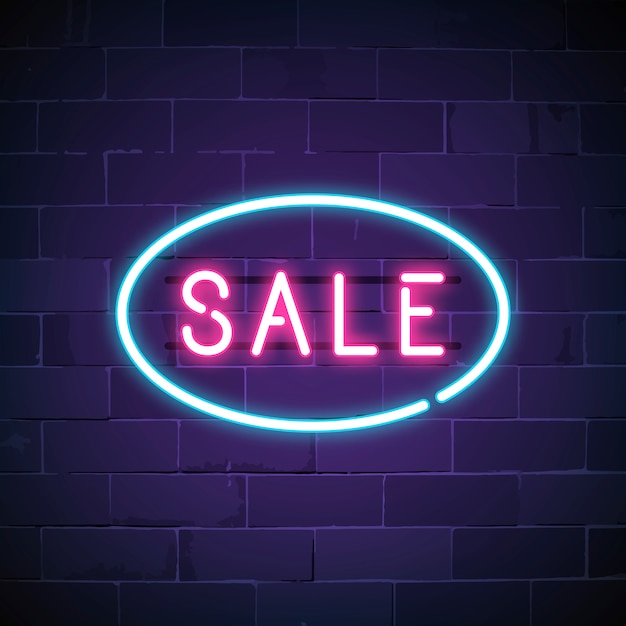 Free Vector | Pink sale neon sign