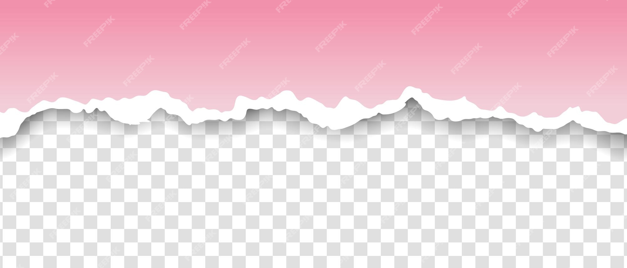 Premium Vector | Pink sheet of torn paper on transparent background