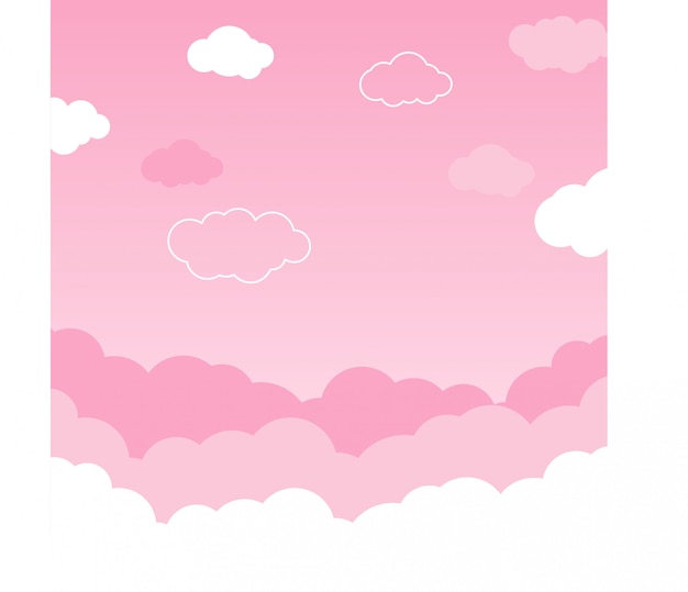 Premium Vector | Pink sky with clouds background vector