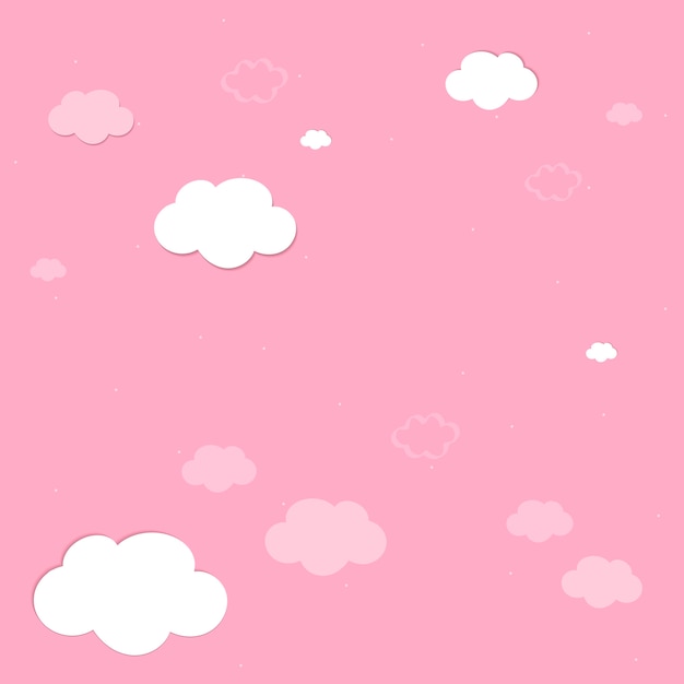 ピンクの空と雲の壁紙のベクトル 無料のベクター