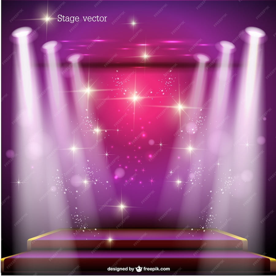 Premium Vector | Pink spotlight stage