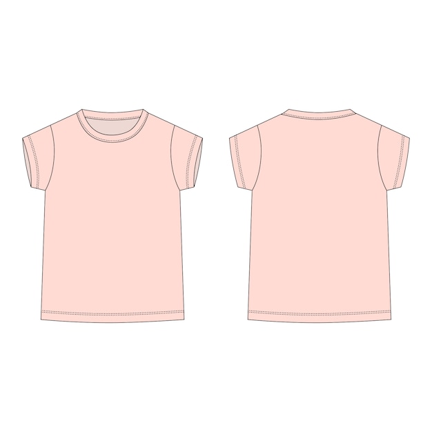 pink t shirt back and front