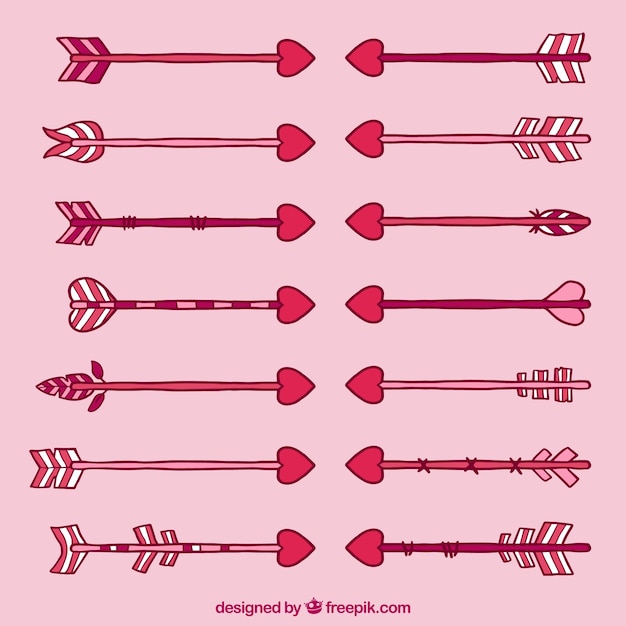 Pink valentines arrows