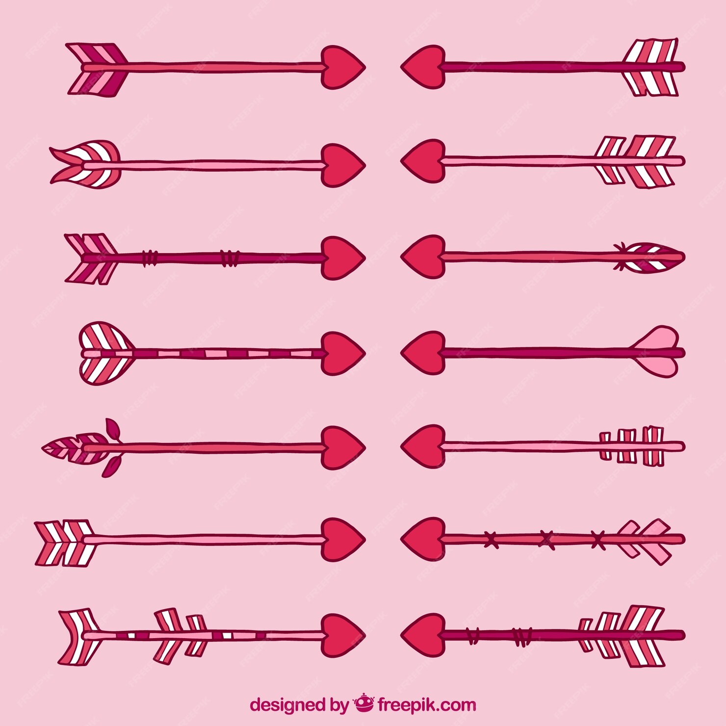Free Vector Pink Valentines Arrows 1314