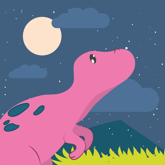 Premium Vector | Pink velociraptor card