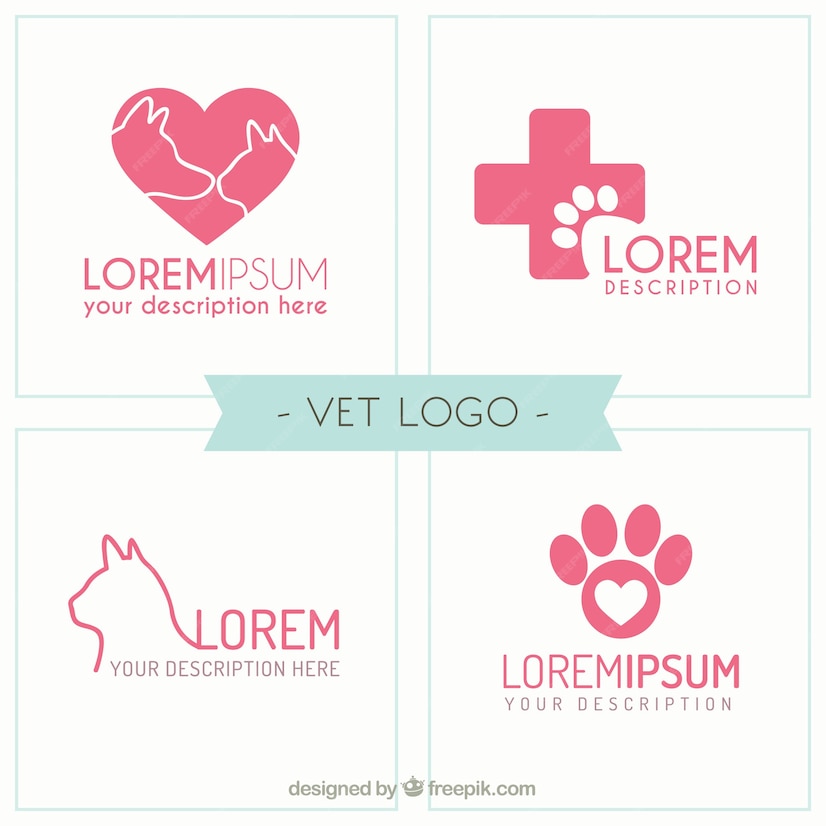 Premium Vector | Pink vet logo pack