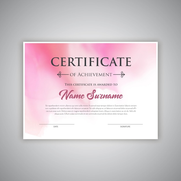 Pink Certificate Border Template