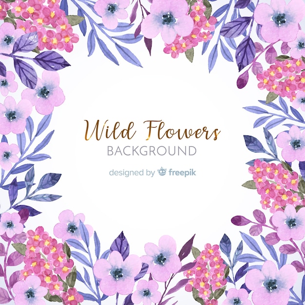 Free Vector Pink Watercolor Floral Frame Background