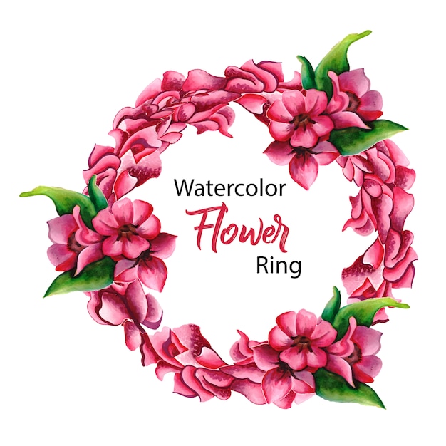 Download Pink watercolor floral ring Vector | Free Download