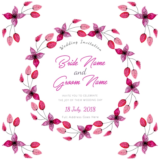 Download Free Download Free Pink Watercolor Floral Wedding Invitation Card Use our free logo maker to create a logo and build your brand. Put your logo on business cards, promotional products, or your website for brand visibility.