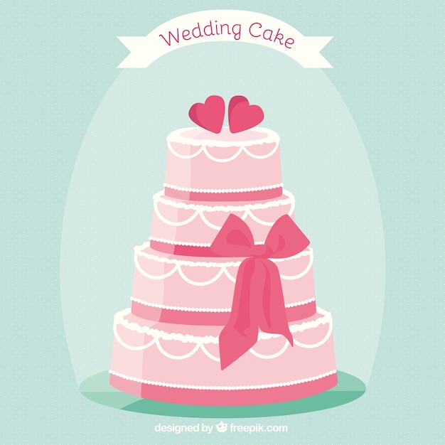 Pink wedding cake Vector  Premium Download