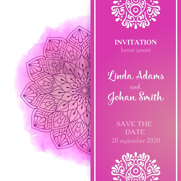 Free Vector Pink Wedding Invitation Template