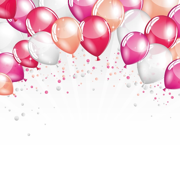 Premium Vector | Pink and white balloons