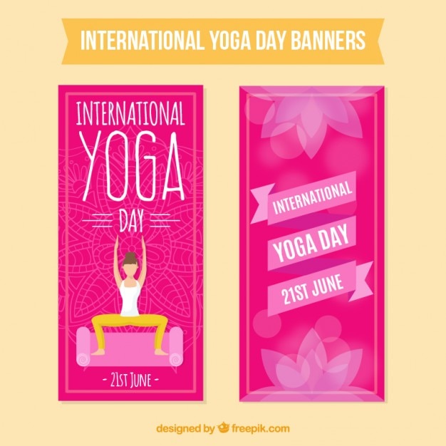 Pink yoga banners