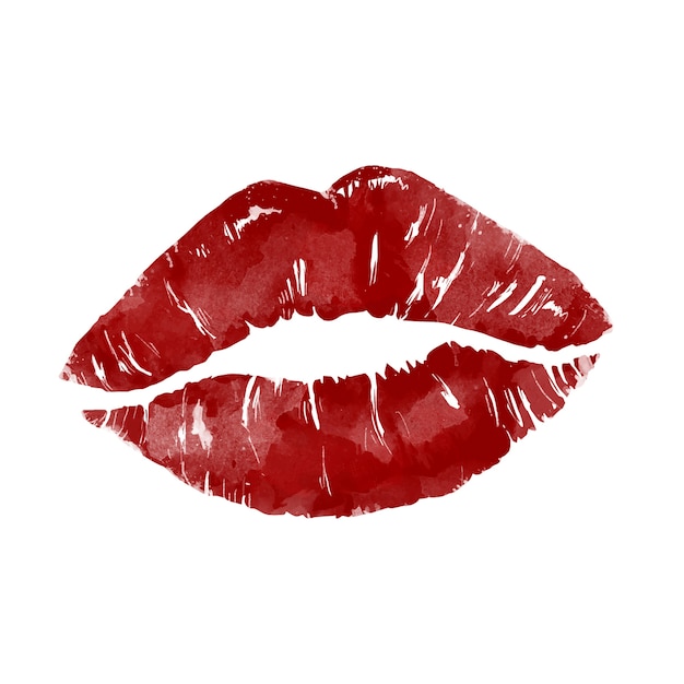 Pinup style lip print Free Vector