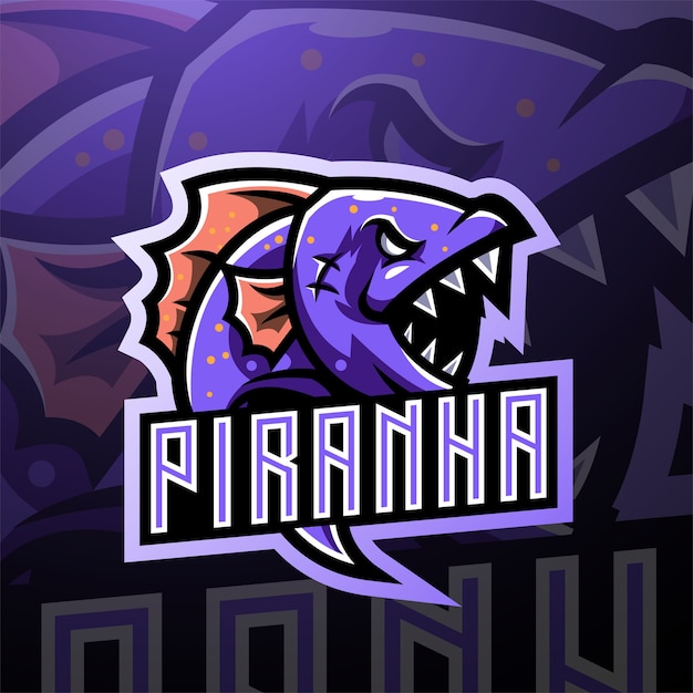 Premium Vector | Piranha esport mascot logo design