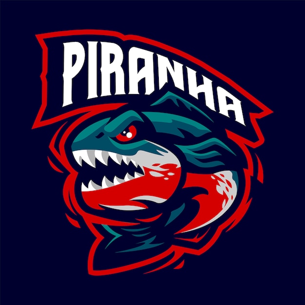 Premium Vector | Piranha Mascot Logo For Sport And Esport Isolated