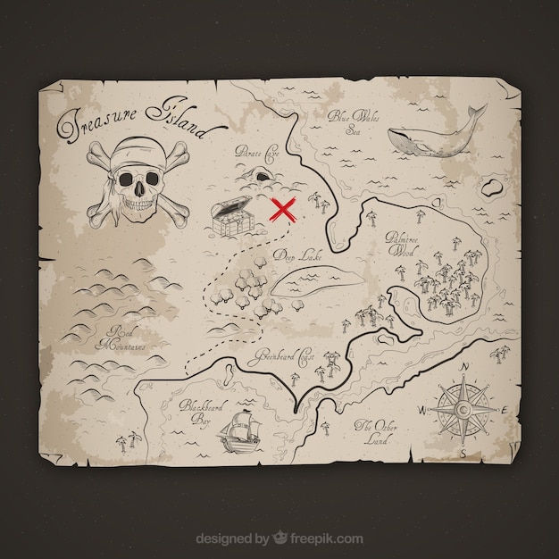 Pirate adventure map sketch