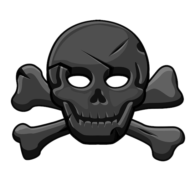 Premium Vector Pirate Black Mark Skull With Cross Bones For The Game