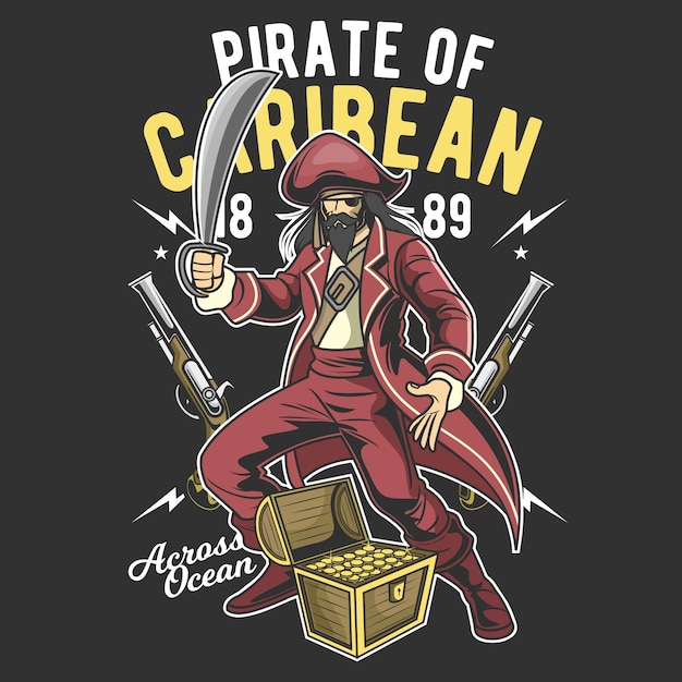 Premium Vector | Pirate caribean