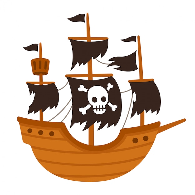 Premium Vector | Pirate ghost ship cartoon