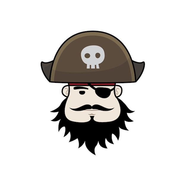 Premium Vector | Pirate head cartoon vector illustration