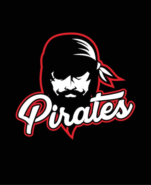 Premium Vector | Pirate head mascot sea pirates logo template design ...