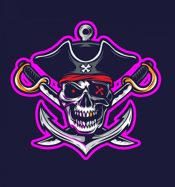 Pirate logo vector Vector Premium Download