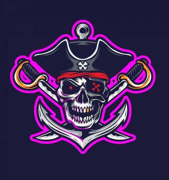 Pirate logo vector Vector | Premium Download