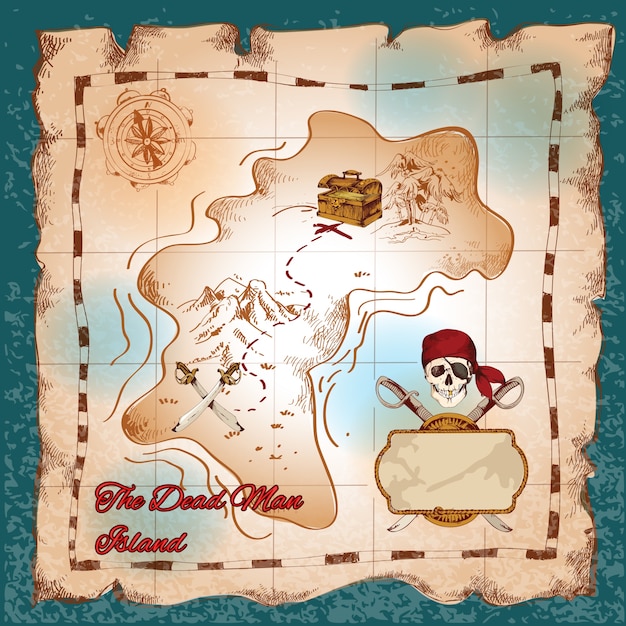 Premium Vector | Pirate map background