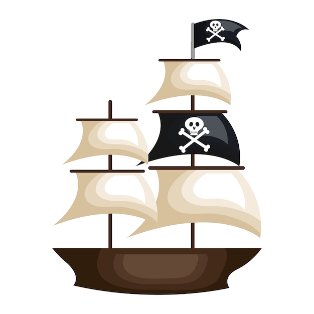Premium Vector | Pirate ship isolated icon vector illustration design