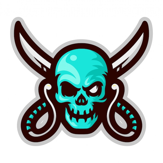 Download Free Pirate Skull Head With Cross Swords Mascot Vector Illustration Use our free logo maker to create a logo and build your brand. Put your logo on business cards, promotional products, or your website for brand visibility.