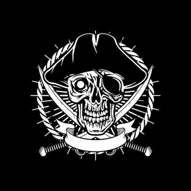 Premium Vector | Pirate skull logo
