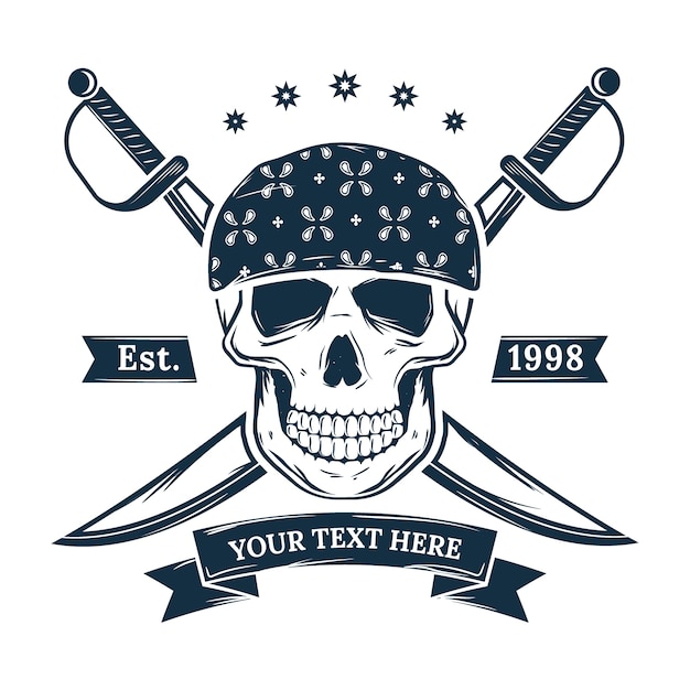 海賊のロゴ プレミアムベクター