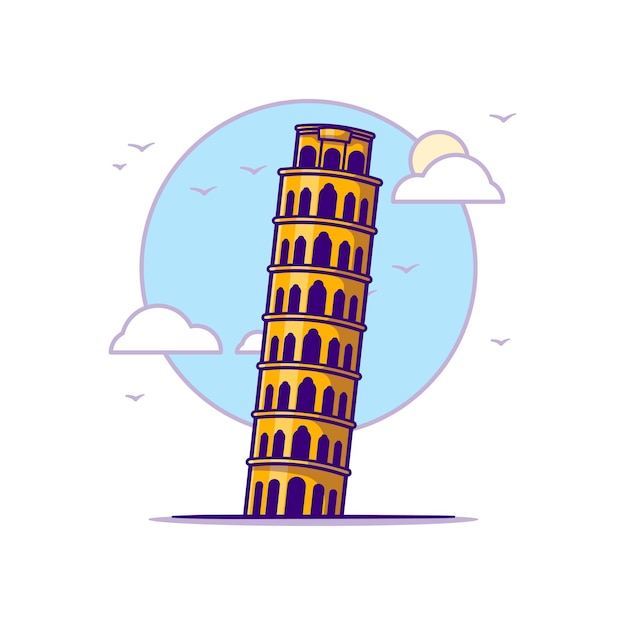 Premium Vector | Pisa tower illustrations. landmarks concept white ...