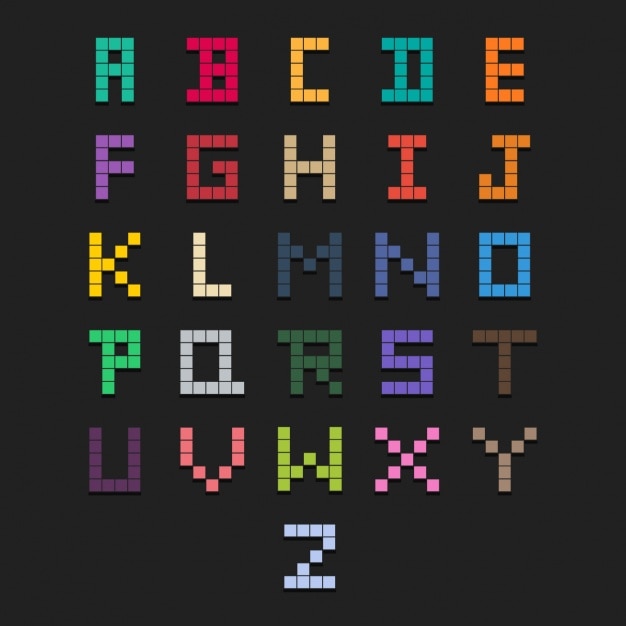 Free Vector Pixel Alphabet