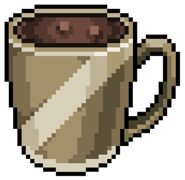 Premium Vector Pixel Art Cappuccino Coffee Mug Icon For Game Bit