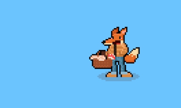 Download Free Pixel Art Cartoon Fox Character Holding Mushroom Basket 8bit Use our free logo maker to create a logo and build your brand. Put your logo on business cards, promotional products, or your website for brand visibility.