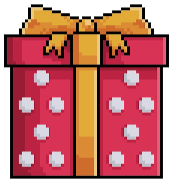 Premium Vector Pixel Art Christmas Gift Item For Game Bit