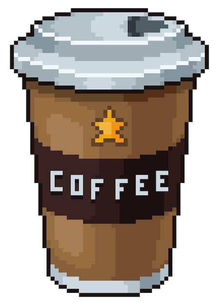 Download Premium Vector Pixel Art Coffee Cup Bit Game Icon